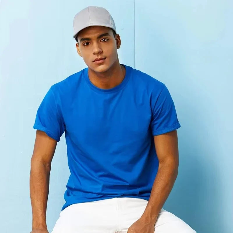 Men's t-shirts 100% Cotton Men t shirt O-Neck Solid Color Tshirt Man