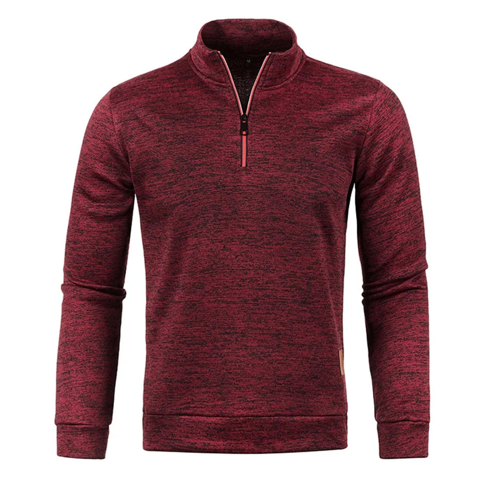 Men Pullover Men's Thicker Sweatshirts Half Zipper Pullover for Male
