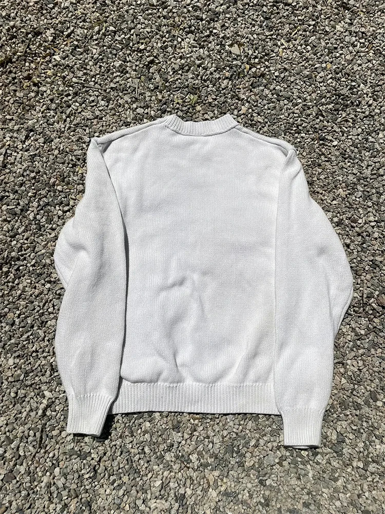 Men's Sweater Y2K Aphex Twin Knit Oversized Pullovers Gothic Jumper