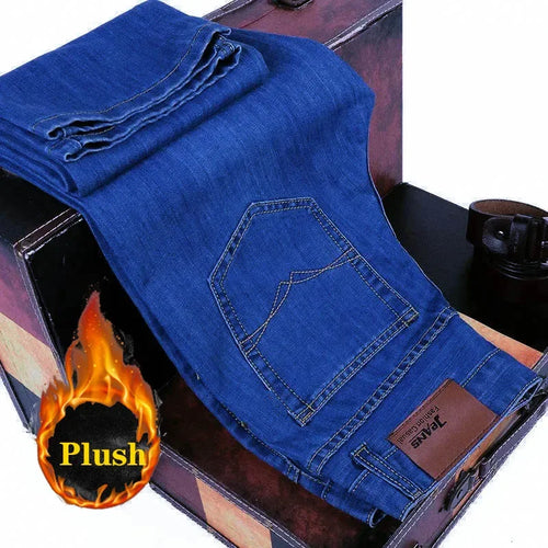 2025 New Business Casual Trousers Grey Fleece Men Clothes Black Blue