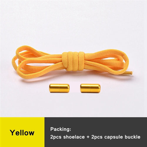 21 Colors No Tie Shoelaces For Sneakers Elastic Shoe Laces Round Metal