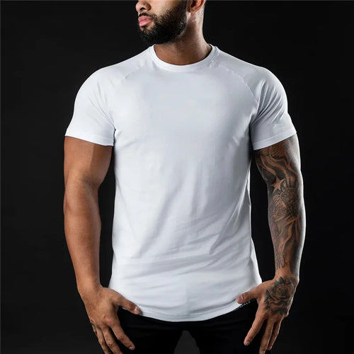 Cotton T-shirt Summer Men's Athleisure Workout short sleeve Muscle