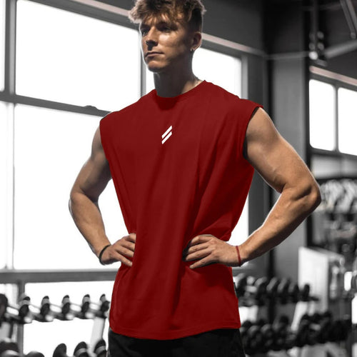 NEW Summer Fitness Sports Tank Top Men Breathable Loose Mesh Training