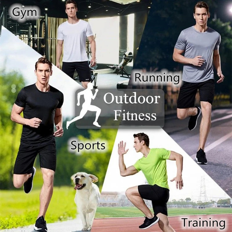 Summer Ice Silk Short Sleeve T-Shirt Men New Quick Dry Breathable Air