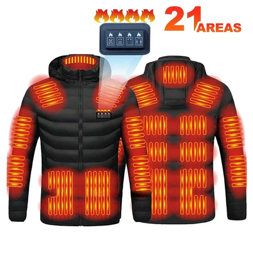 21 Areas Heating Jacket Men's Winter Usb Electric Heating Coat