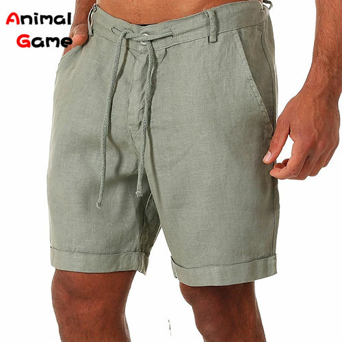 Summer Fashion Mens Linen Shorts Men Cotton Beach Short  New Wild