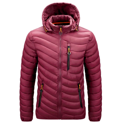 Mens Lightweight Outdoor Puffer Jacket Hooded Insulated Thermal Puffy