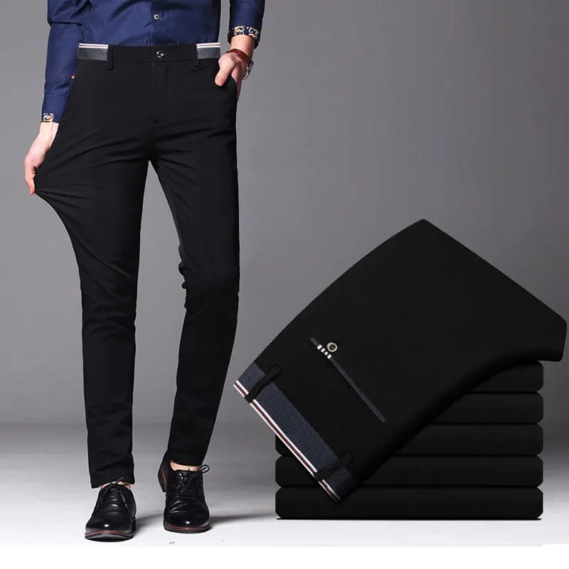 Men's Spring Autumn Fashion Business Casual Long Pants Suit Pants Male