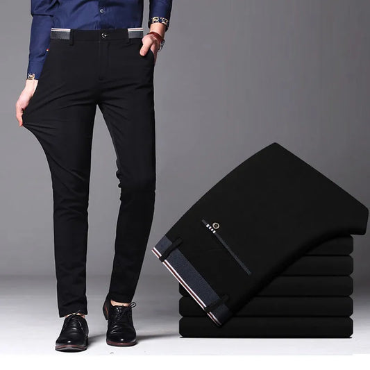 Men's Spring Autumn Fashion Business Casual Long Pants Suit Pants Male