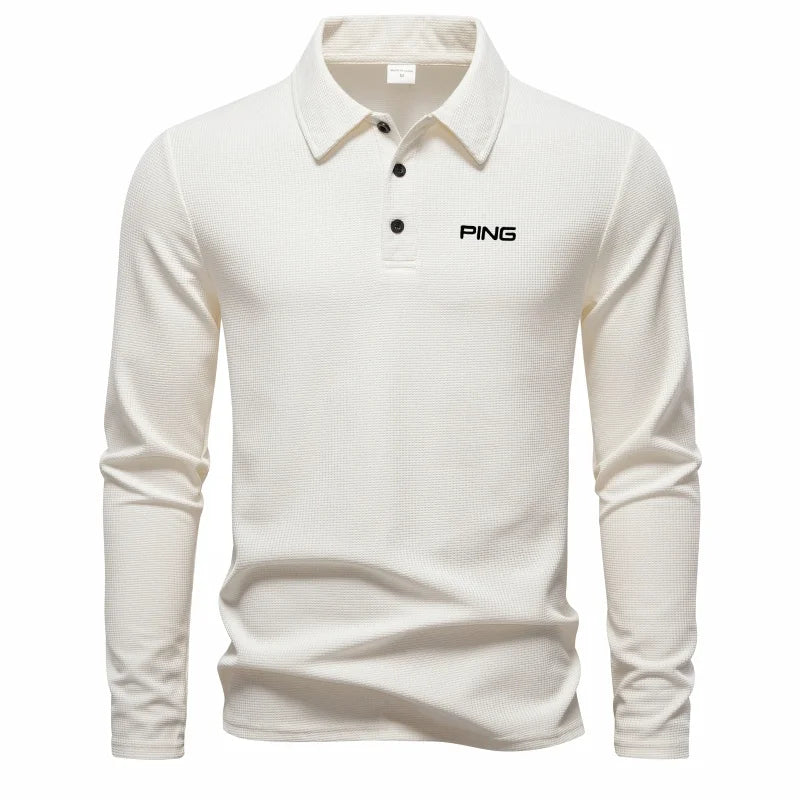 Brand fashion long sleeved polo shirt with letter print 2025 autumn