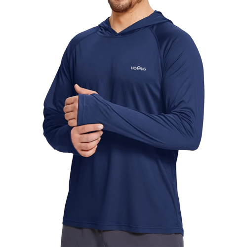 Men's UPF 50+ Sun Protection Hoodie T-Shirts Long Sleeve SPF/UV Quick