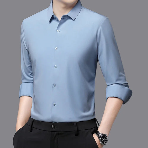 Premium Men's Ultra-Stretch Shirt - High-Quality Silky Business Formal