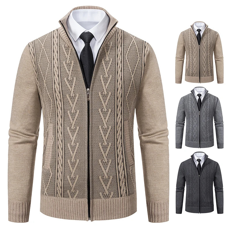 2023 autumn and winter new cashmere padded warm casual men's knitted