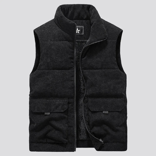 Winter Male Fleece Warm Vest Coats Men Stand Collar Army Thicken