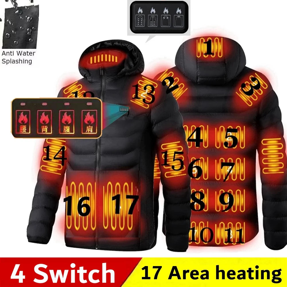 Men Heated Jacket USB Winter Outdoor Electric Heating male bobojaco