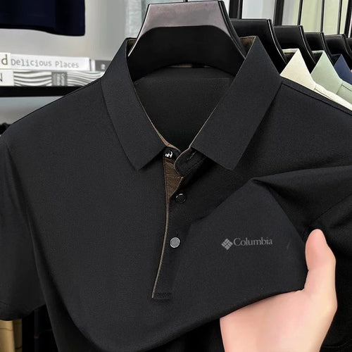 High end brand men's letter printed short sleeved polo shirt cool