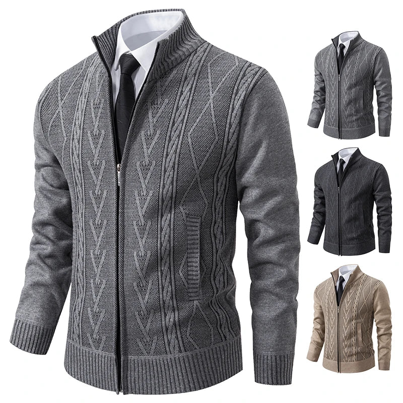 2023 autumn and winter new cashmere padded warm casual men's knitted