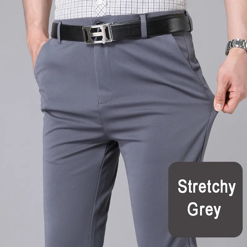 Male Smart Casual Pants Stretchy Sports Men's Fast Dry Trousers Spring