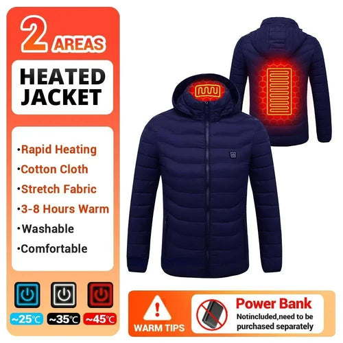 21 Areas Heating Jacket Men's Winter Usb Electric Heating Coat