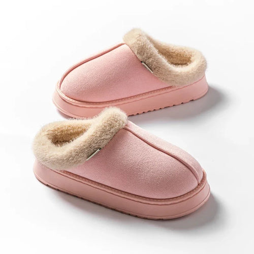 Women Fluffy Slippers for Autumn Winter Indoor EVA Thick Sole