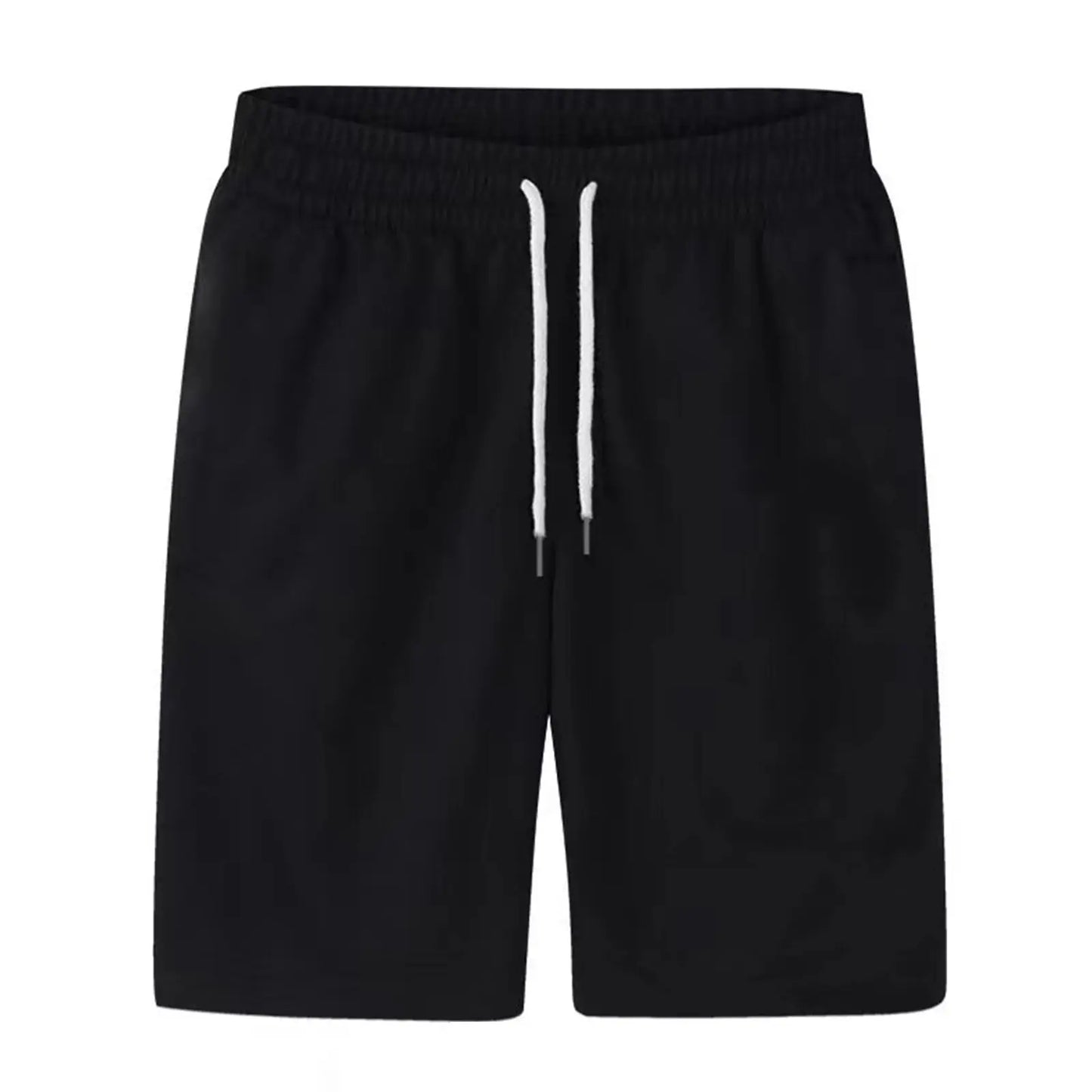 Mens Sports Pocket Solid Drawstring Board Trunk Beach Short Pants