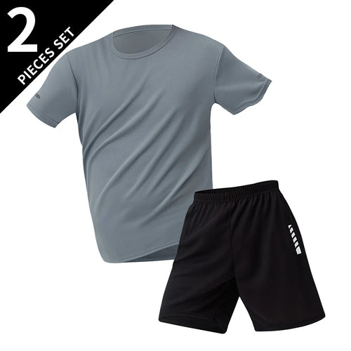2/6 Pack Plus Size Men's Quick-drying Short-sleeved Shorts Suit Men's
