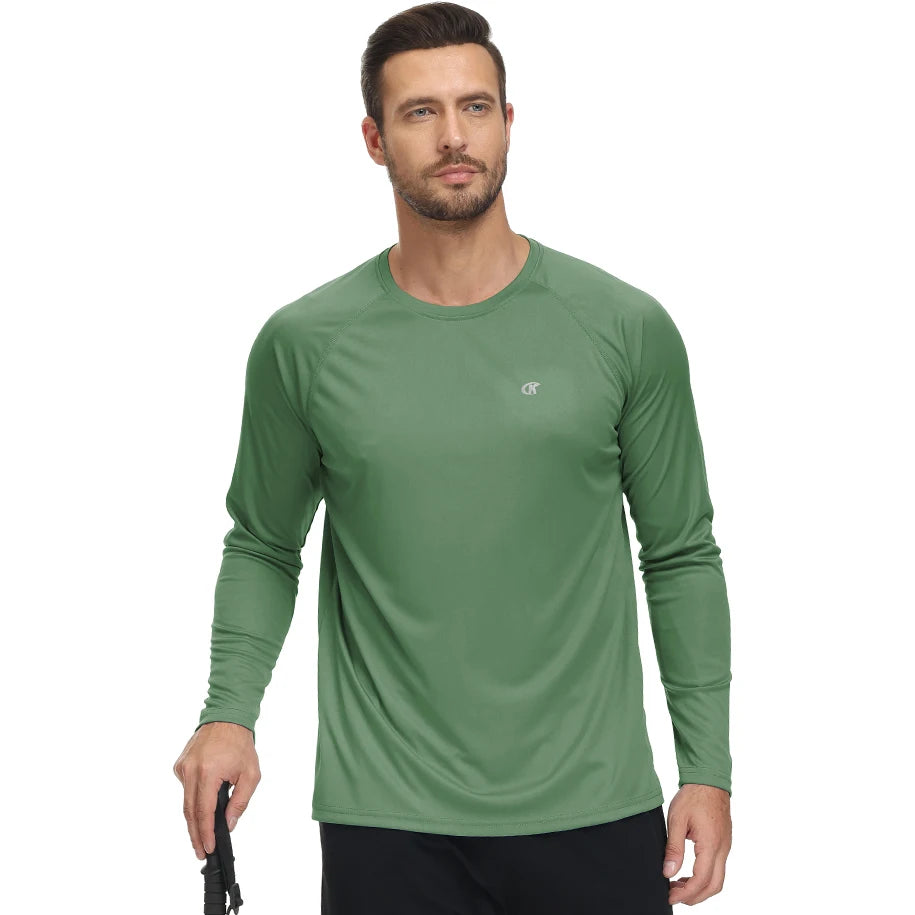 Men's Long Sleeve T-Shirt UPF 50+ Rash Guard Tee UV Sun Protection