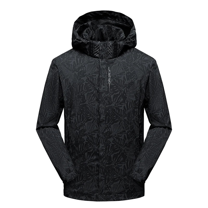 2025 Men's Casual Waterproof Windbreaker Jacket Full Zip Up Hooded