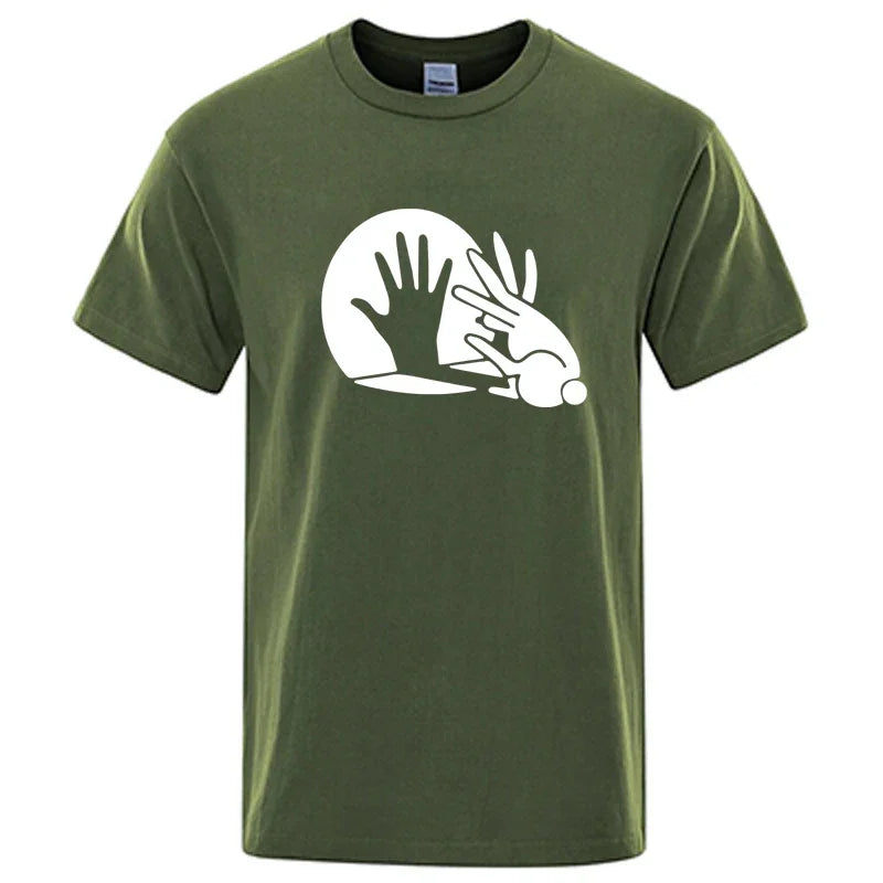 Men's High Quality T-shirt 100% Cotton Funny Shadow Puppet Design