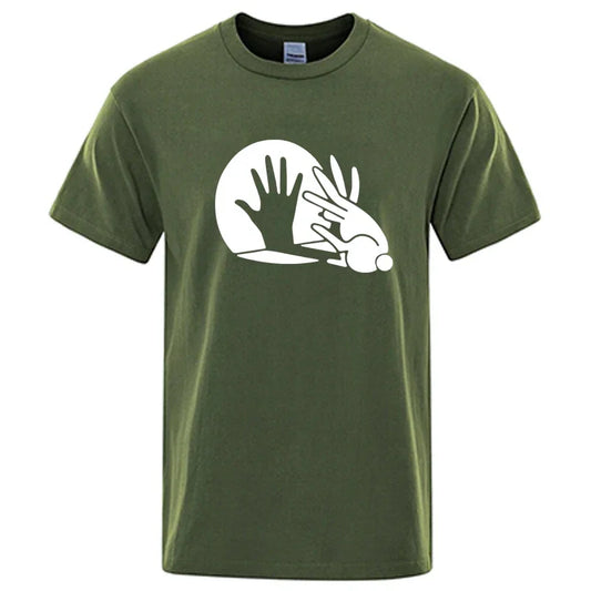 Men's High Quality T-shirt 100% Cotton Funny Shadow Puppet Design