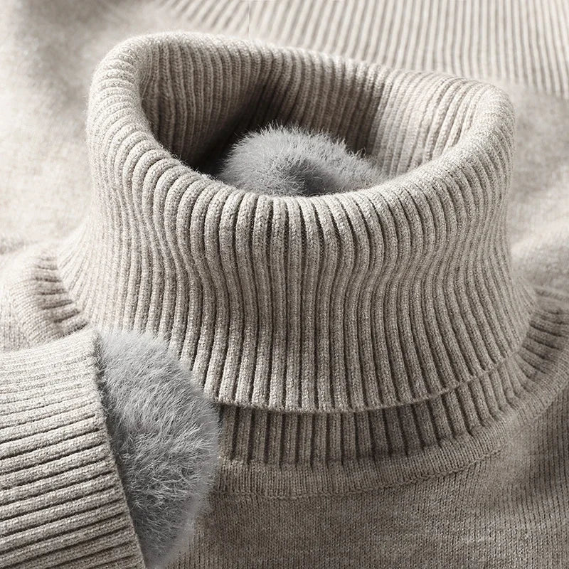 Sweatwear Mens Anti-pilling High Quality Knitted Turtleneck Sweater