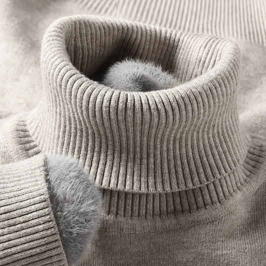 Sweatwear Mens Anti-pilling High Quality Knitted Turtleneck Sweater