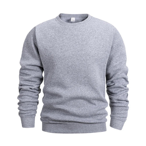 Men's Crew Neck Hoodies Autumn Winter Fleece Warm Casual Loose