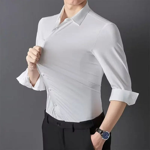 Premium Men's Ultra-Stretch Shirt - High-Quality Silky Business Formal