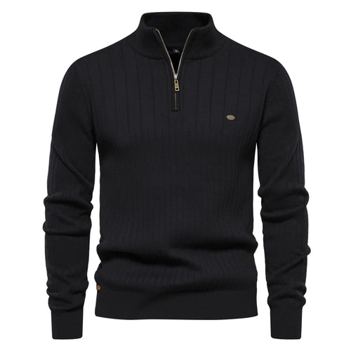 2023 New Autumn Zipper Pullover Sweaters for Men High Quality Warm
