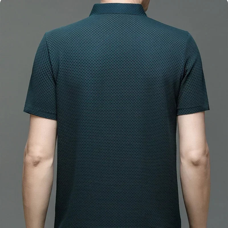Brand Clothes Summer New Men's Short Sleeve T-shirt Ice Silk Cool and