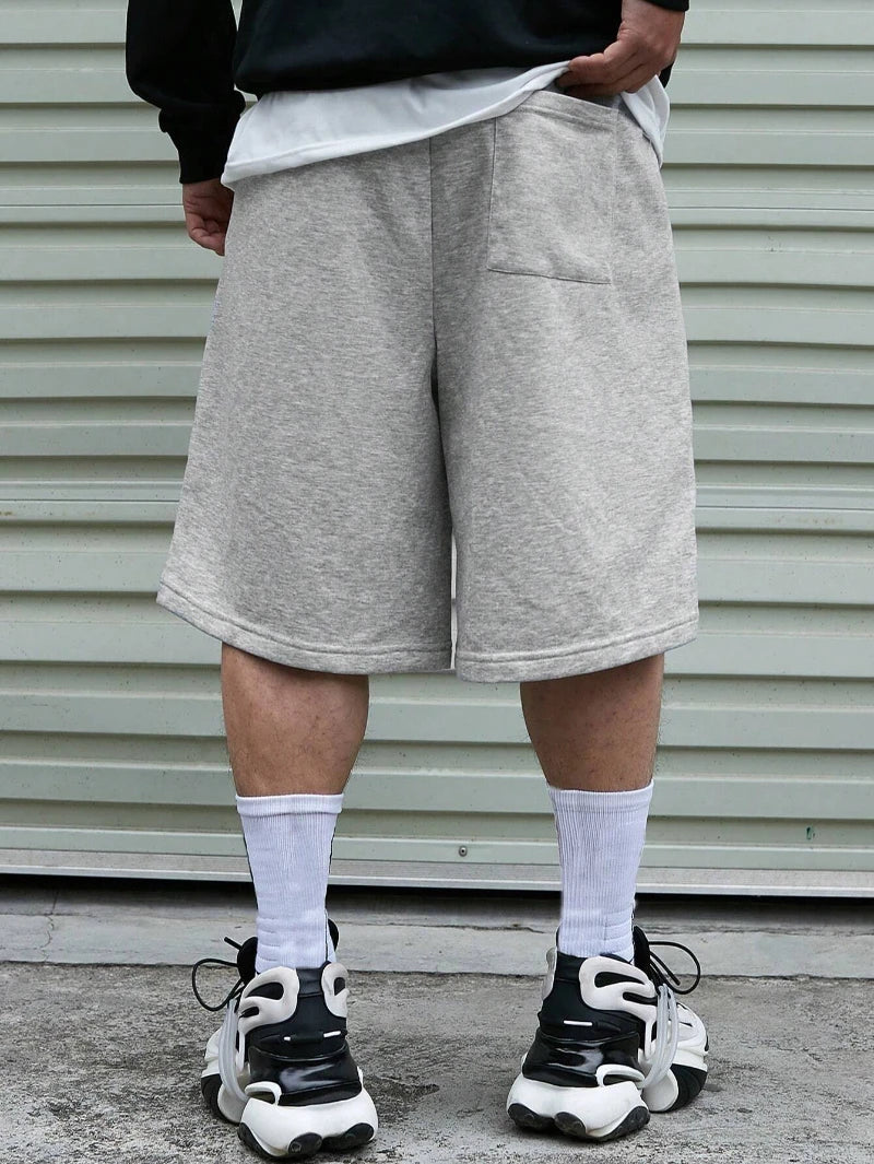 Men's Drawstring Waistband Loose Fit Shorts Sweat Long Holographic