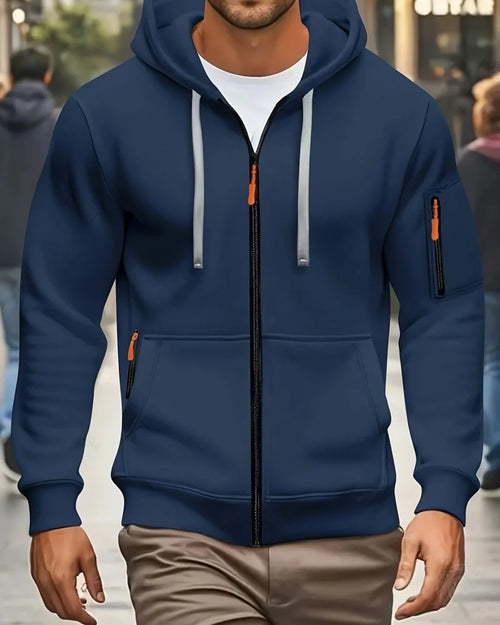 Casual top men's 2024 autumn and winter sportswear solid color men's