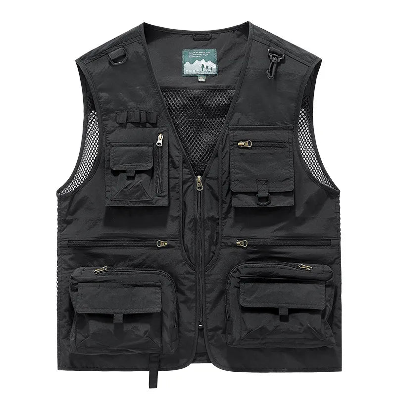 FGKKS 2023 Outdoor Leisure Vest Men's New Multi-Pocket Breathable