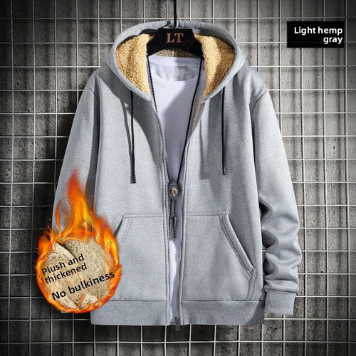 2025 Winter Windproof Hoodie - Men's Sherpa Lined Sweatshirt Thermal