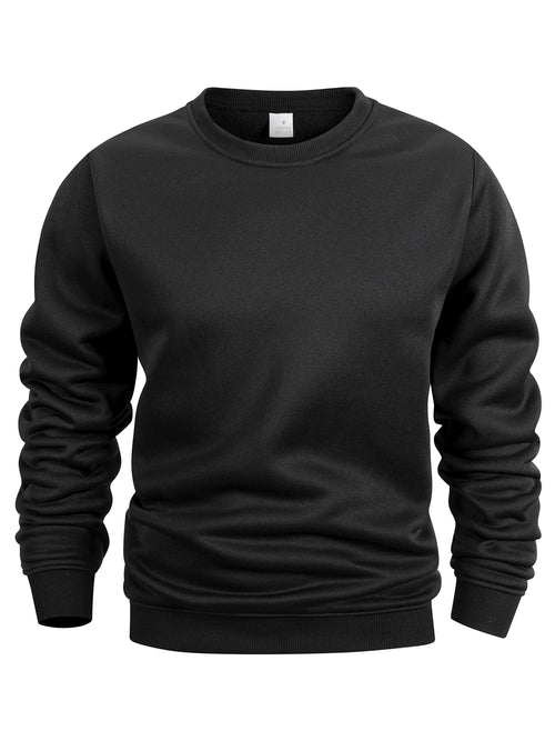 Men's Crew Neck Sweatshirts Solid Color Sweatwear Spring Outdoor