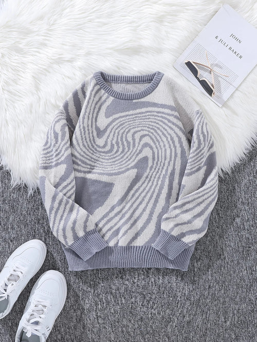 New Popular Autumn and Winter Maze Jacquard Pattern Pullover Sweater