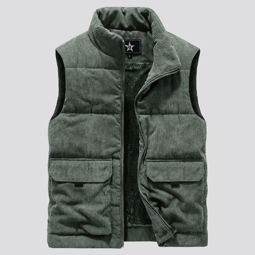 Winter Male Fleece Warm Vest Coats Men Stand Collar Army Thicken