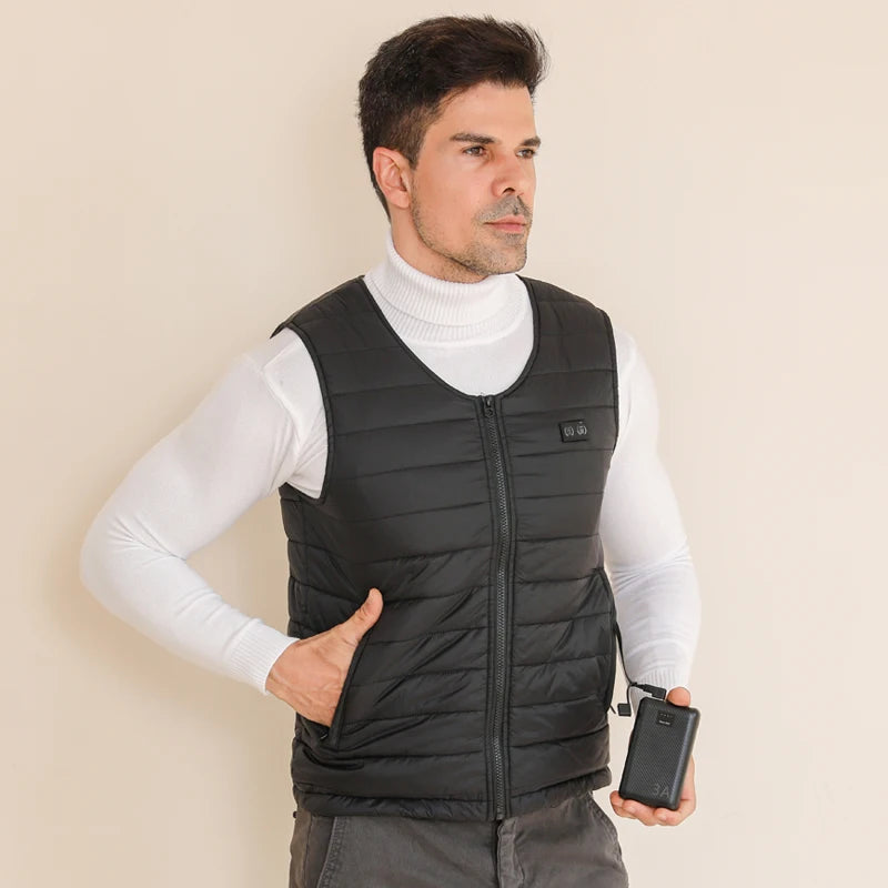 New Winter Unisex V-Neck 22 Zone Heat Resistant Warm Vest Middle-Aged