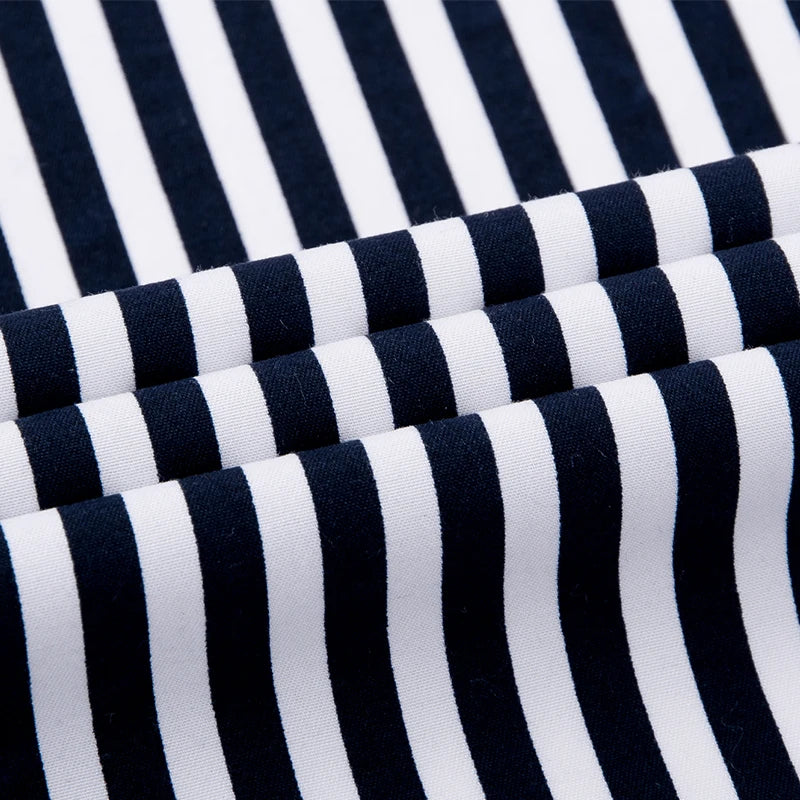 Hot New Men's Formal Shirts Long Sleeve Anti-Wrinkle Office Striped