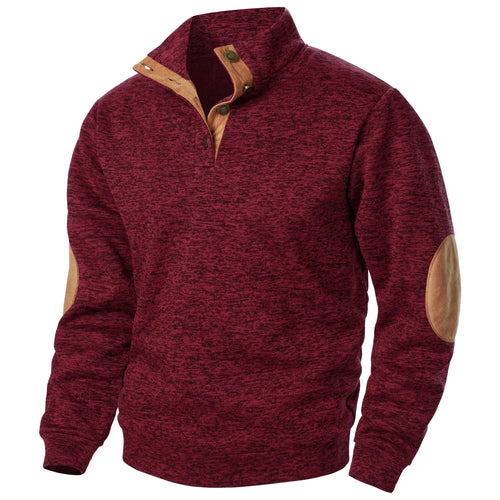 Autumn and winter men's stand collar long sleeve casual knitted