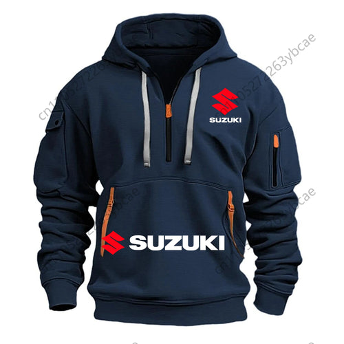 Suzuki Men's Hoodie Outdoor Motorcycle Riding Suit: Soft, Comfortable,