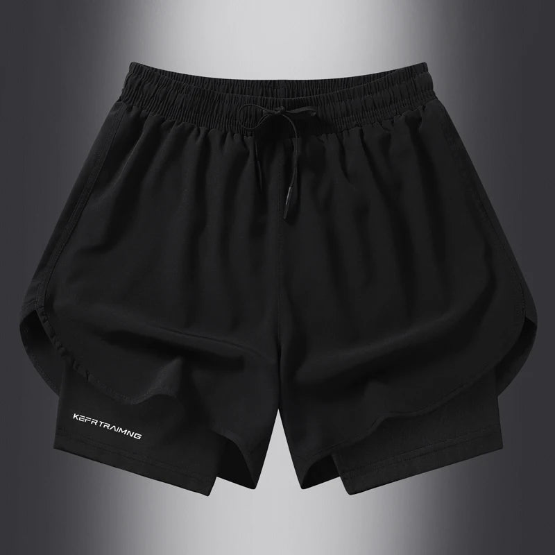 Fake two pieces of summer sports shorts, men's and women's quick