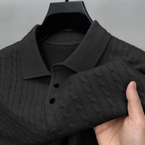 Autumn Men's Knitted Pullover Sweaters Cable Woolen Button Sweater