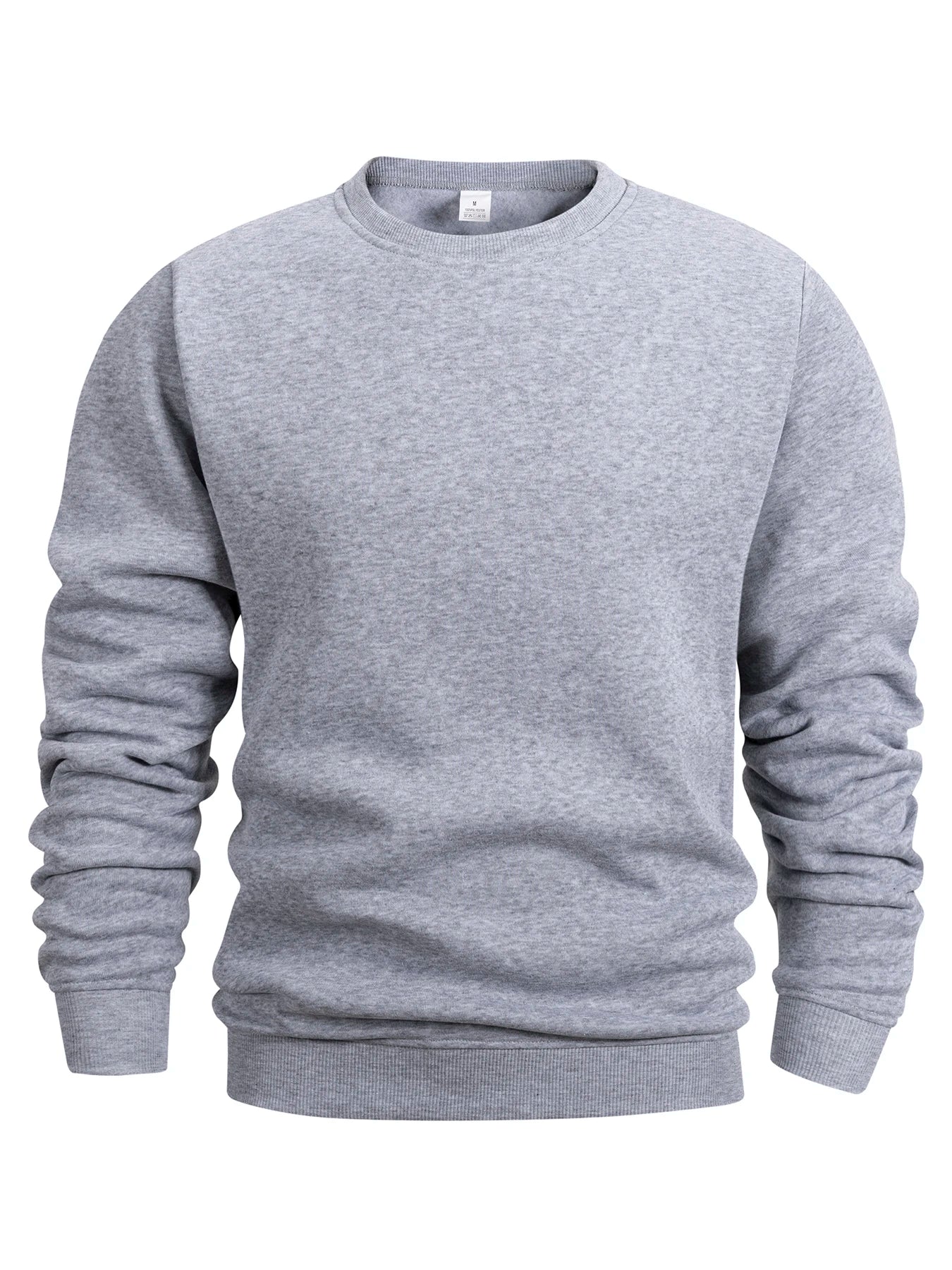 Men's Crew Neck Sweatshirts Solid Color Sweatwear Spring Outdoor